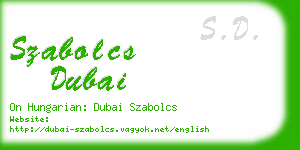 szabolcs dubai business card